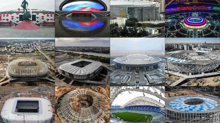 Coacutemo son los estadios y las sedes de Rusia