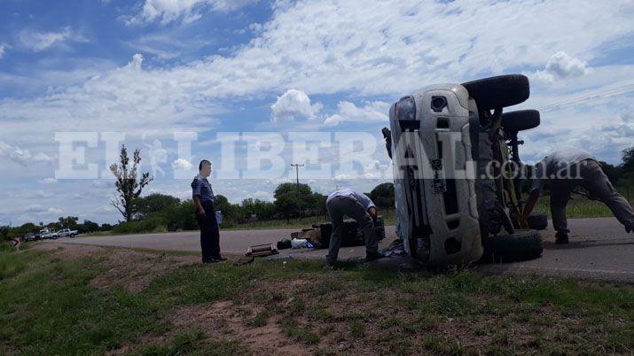 Ruta 92- violento vuelco de una camioneta