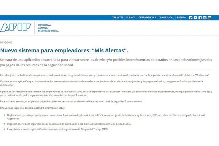 La Afip creoacute un sistema para que los empleadores controlen el pago de aportes