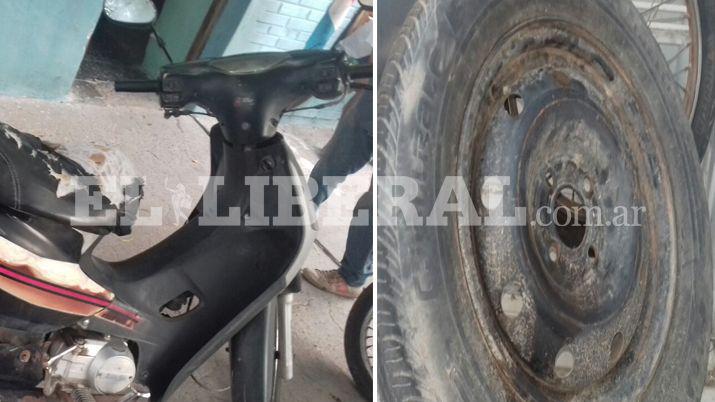 Atrapan a dos ladrones que escapaban robando la rueda de un auto