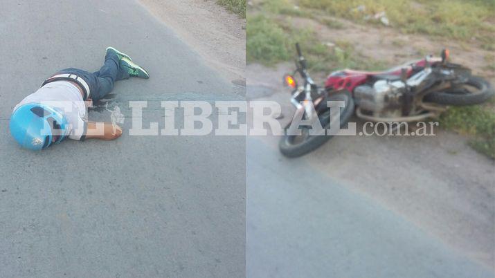 Policiacutea bonaerense derrapoacute con su moto y sufrioacute heridas graves