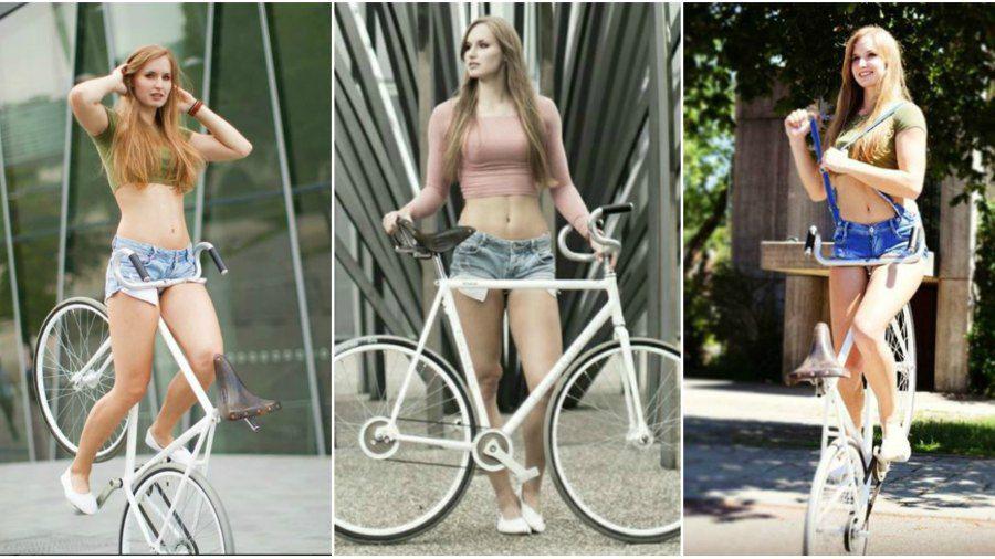 La alemana que sorprende por su belleza y sus trucos con la bicicleta