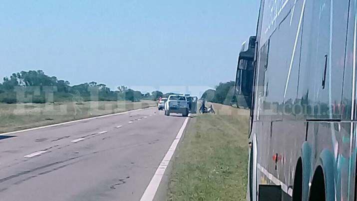 Terrible derrape de motocicleta en Ruta 34