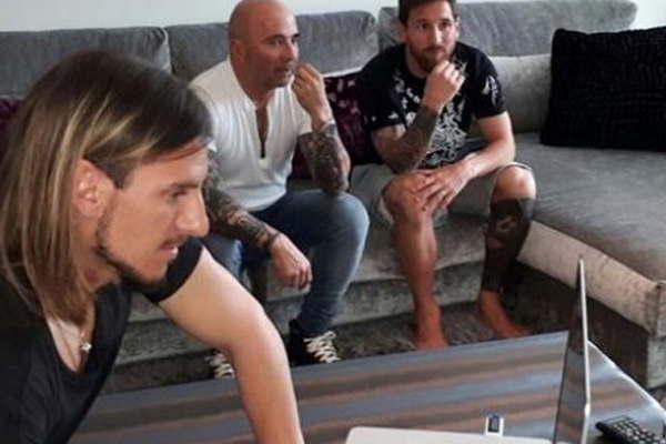Reunioacuten cumbre entre Jorge Sampaoli y Messi 