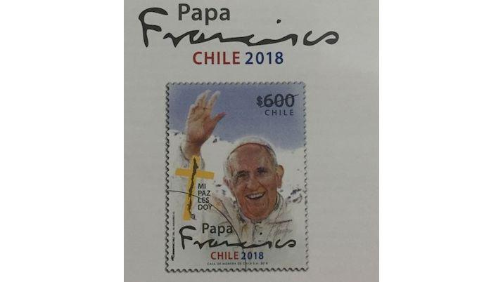 El sello postal que conmemora la visita de Francisco