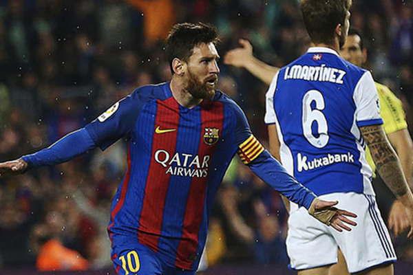 Llonel Messi selloacute la victoria del liacuteder Barcelona  