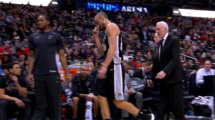 Ginobili salioacute lesionado en el partido ante Altanta