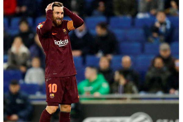 Messi falloacute un penal en  la derrota ante Espanyol 