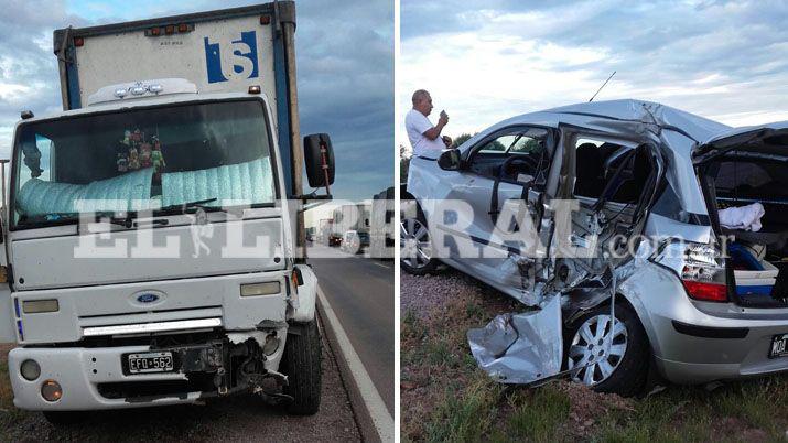 Varios heridos tras un choque entre un camión y auto