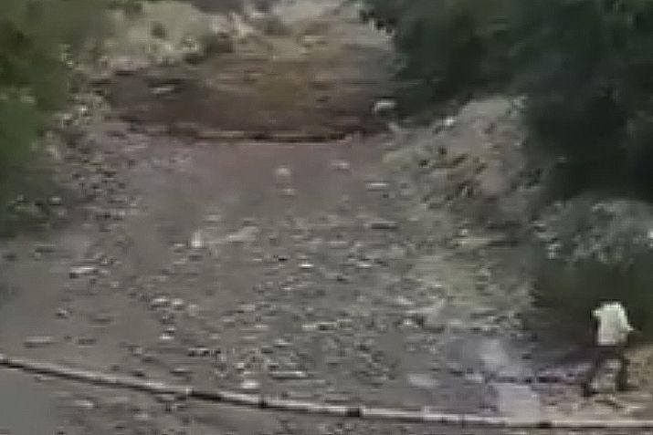 El video muestra el momento de la crecida del río en Amaicha