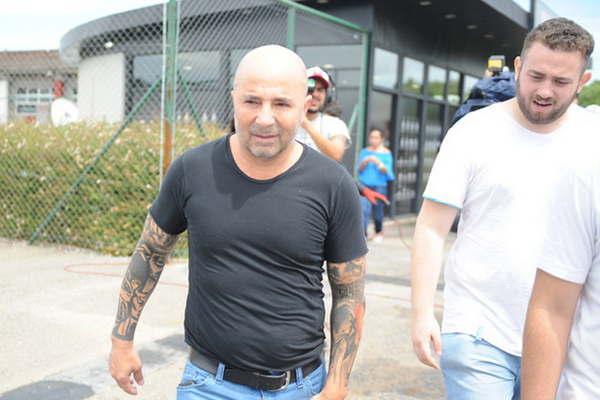 Jorge Sampaoli visitoacute  la praacutectica en Ezeiza