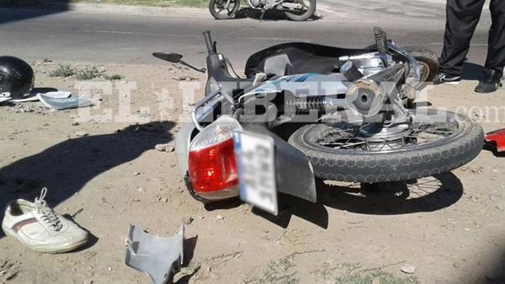 Motociclista herido en un fuerte choque sobre la ruta 34