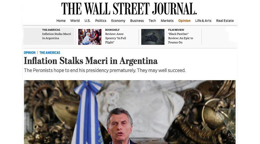 Para The Wall Street Journal Macri podriacutea no terminar su mandato
