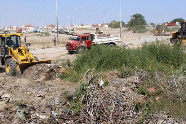 Realizan la limpieza integral en el barrio Lomas de Golf