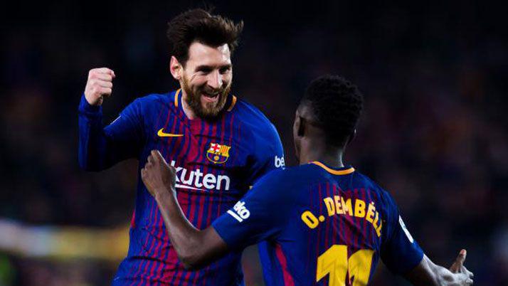 Miraacute los goles del Barcelona incluiacutedo el doblete de Messi