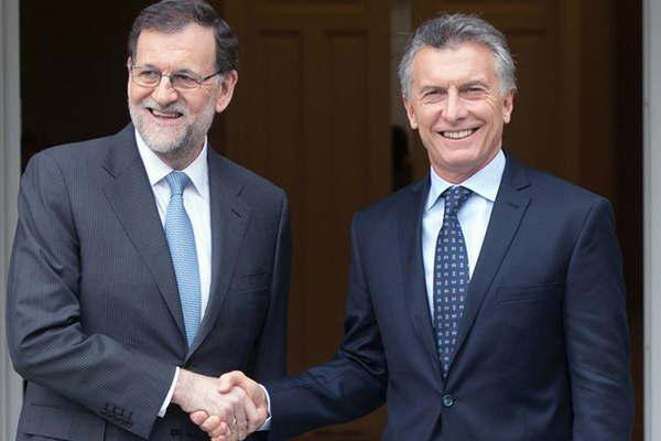 Rajoy y Macri relanzan  la relacioacuten estrateacutegica entre Espantildea y Argentina