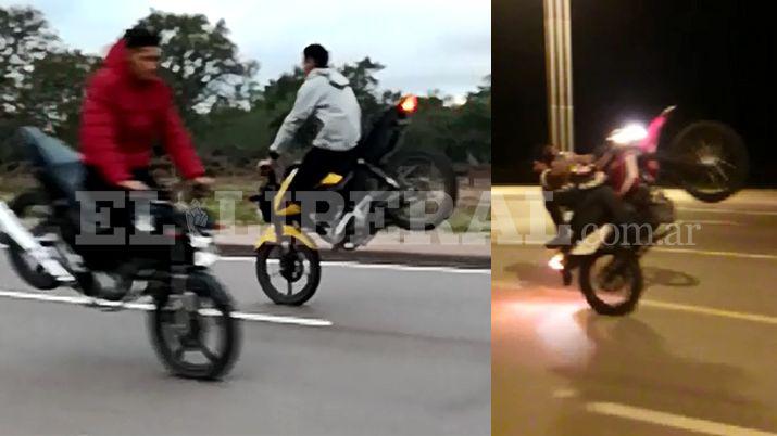VIDEO  Peligrosas maniobras de joacutevenes motociclistas en una ruta