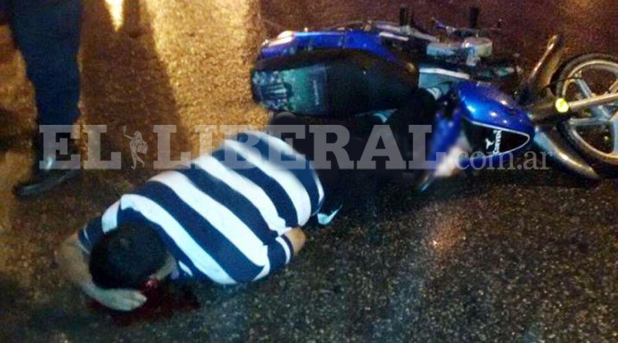 Derrape resultoacute con un motociclista herido