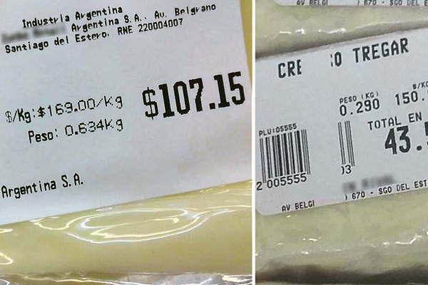 Los productos laacutecteos subieron un 10-en-porciento- y un kilogramo de queso para saacutendwich supera los 170 