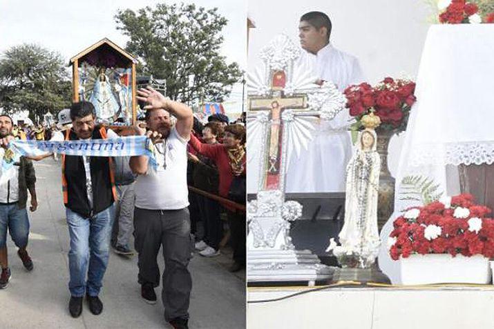 Las imgenes de las Santas Patronas fueron trasladadas hasta el santuario del Señor de los Milagros de Mailín