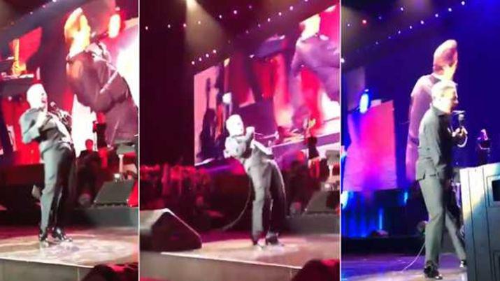 El momento fue grabado por una fan