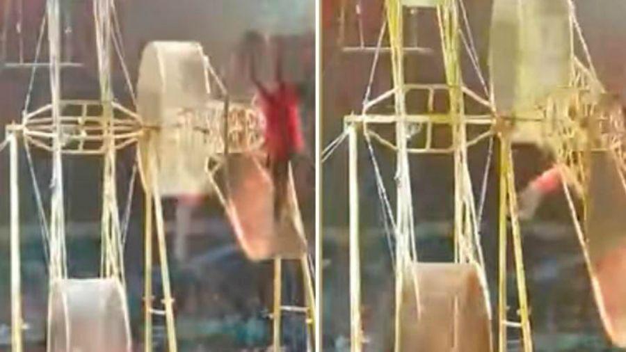 El brutal accidente de un acroacutebata de circo