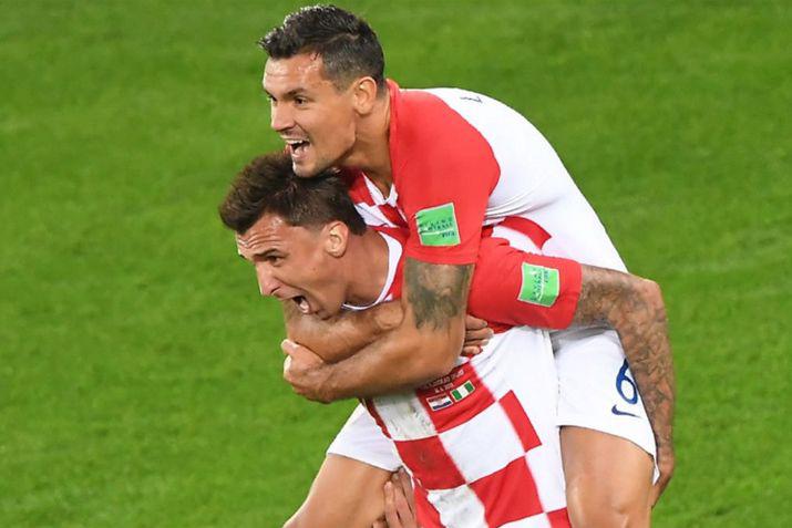 El festejo croata tras la apertura del marcador