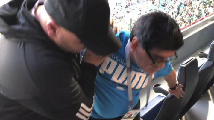 Maradona se descompuso tras el triunfo de Argentina