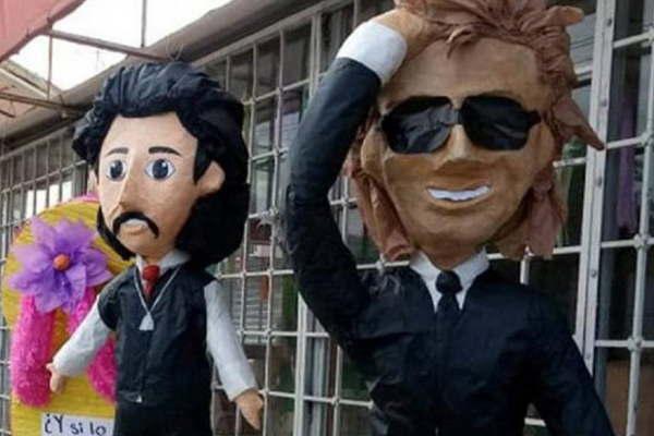 Luis Miguel y su poleacutemico padre se convierten en pintildeatas