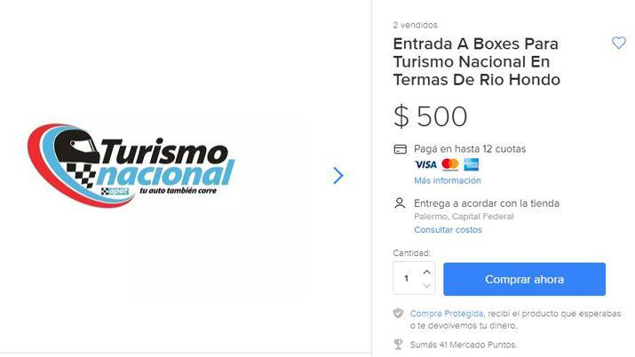 El Turismo Nacional pone en venta los pases en Mercado Libre