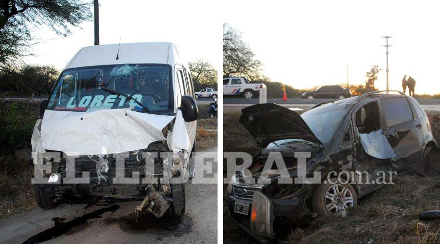 Ruta 9- Una combi con 12 pasajeros chocoacute contra un auto