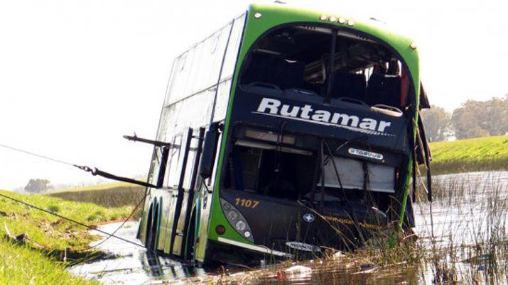 El micro que protagonizó el accidente