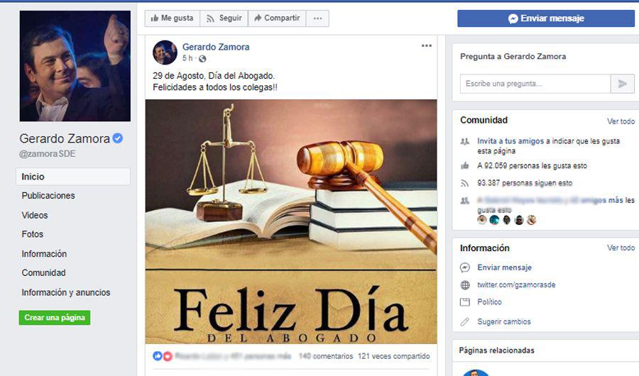Gerardo Zamora saludoacute a los abogados en su diacutea