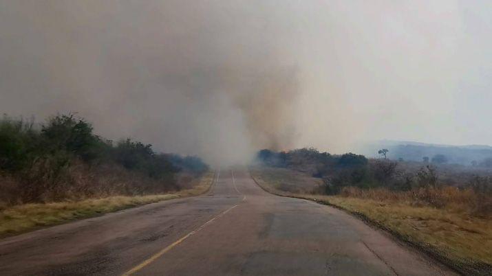 Combaten incendios forestales a 30 kiloacutemetros de Ojo de Agua