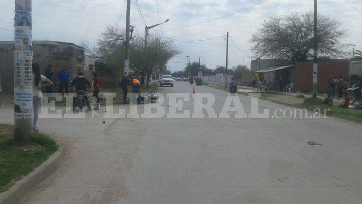 El accidente de tr�nsito ocurrió en la Avenida del Trabajo de la ciudad de Añatuya