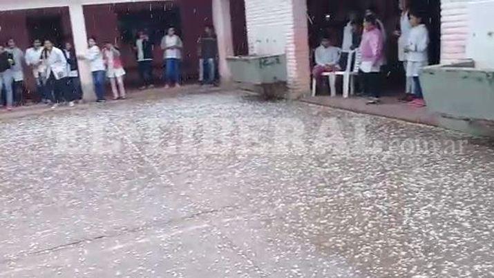 Impresionante caída de granizo en Los Pirpintos