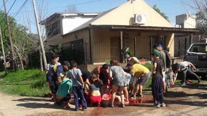 Camioacuten con ganado volcoacute y faenaron a las vacas en plena calle