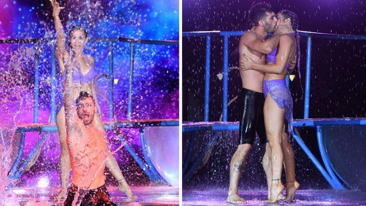 Jimena Baroacuten y un Aquadance muy sensual con beso incluido