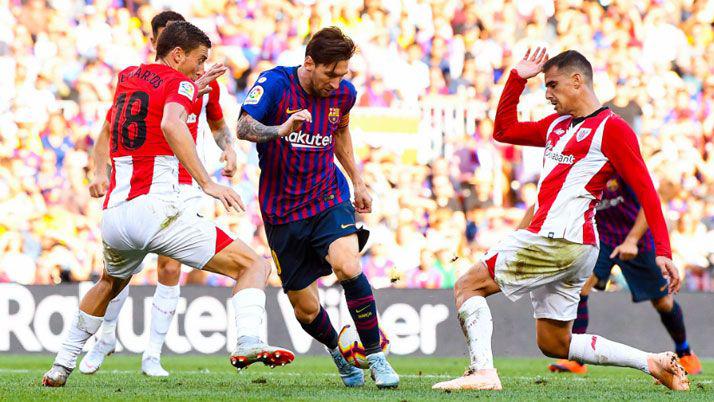 Con Messi en cancha el Barccedila empatoacute ante Athletic Bilbao