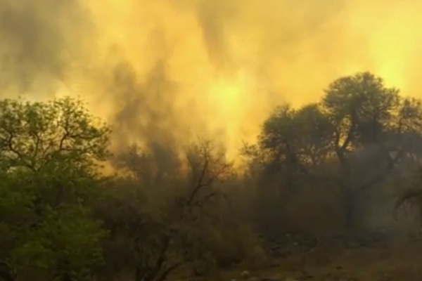 Evacuan a familias en las sierras de Coacuterdoba por incendios que no pueden controlar