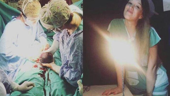 Subioacute a Instagram las fotos de su bautismo como meacutedica en una cesaacuterea