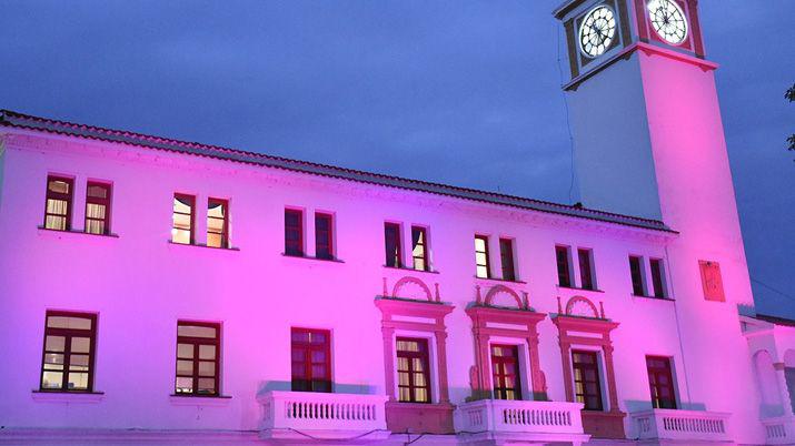 La Casa de Gobierno se iluminoacute de rosa