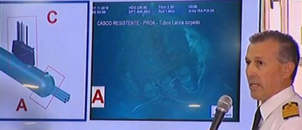 El submarino fue encontrado a 907 metros de profundidad