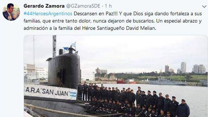 El conmovedor mensaje de Zamora para los familiares de los tripulantes