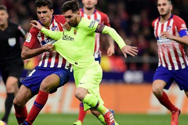 Messi fue titular en el empate ante el Atleacutetico de Madrid 