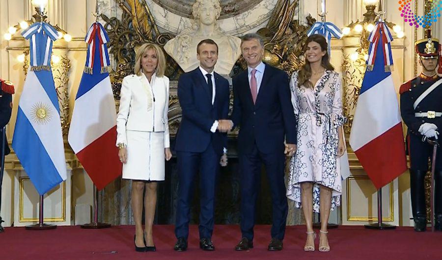 VIDEO  Mauricio Macri recibioacute a Emmanuel Macron