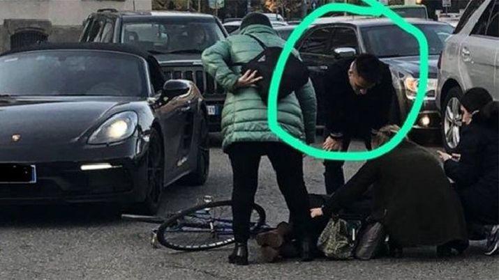 Lautaro Martiacutenez chocoacute a una ciclista en Milaacuten
