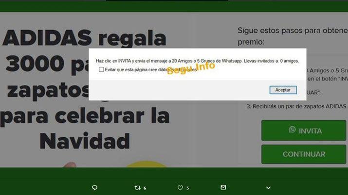 Promo de zapatillas por WhatsApp resulta ser una estafa