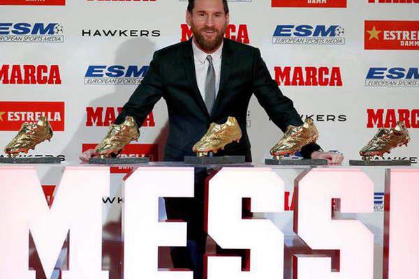Messi recibioacute su quinta Bota de Oro en Barcelona 