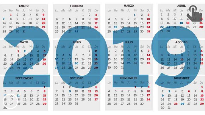 Calendario 2019- habraacute 19 feriados y tres puentes